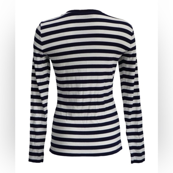 Lauren Ralph Lauren Striped Long Sleeve Top - Navy Blue sand White - Picture 3 of 16